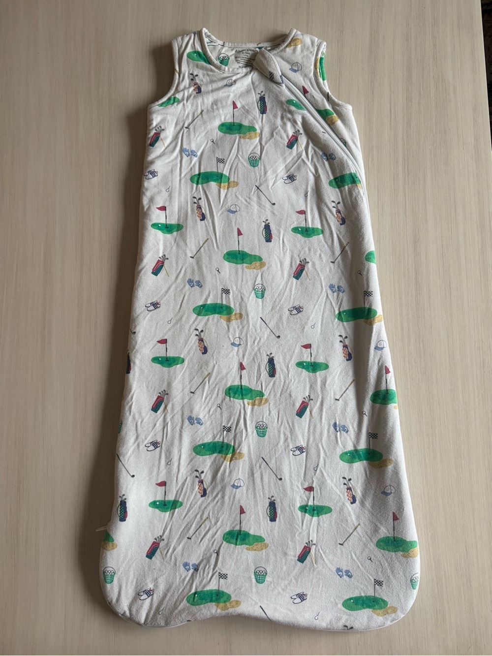 Angel Dear White Baby Sleep Sack with Golf Motif